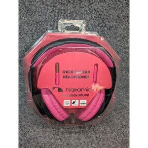 Nakamichi NK780 PK/BK Over Ear Headphones Pink Black Wired Headset Mic...
